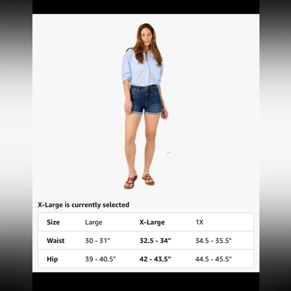 NWT Judy Blue Tummy Control High Waist Cool Denim Shorts, style 150286 
size 1XL - Picture 3 of 12